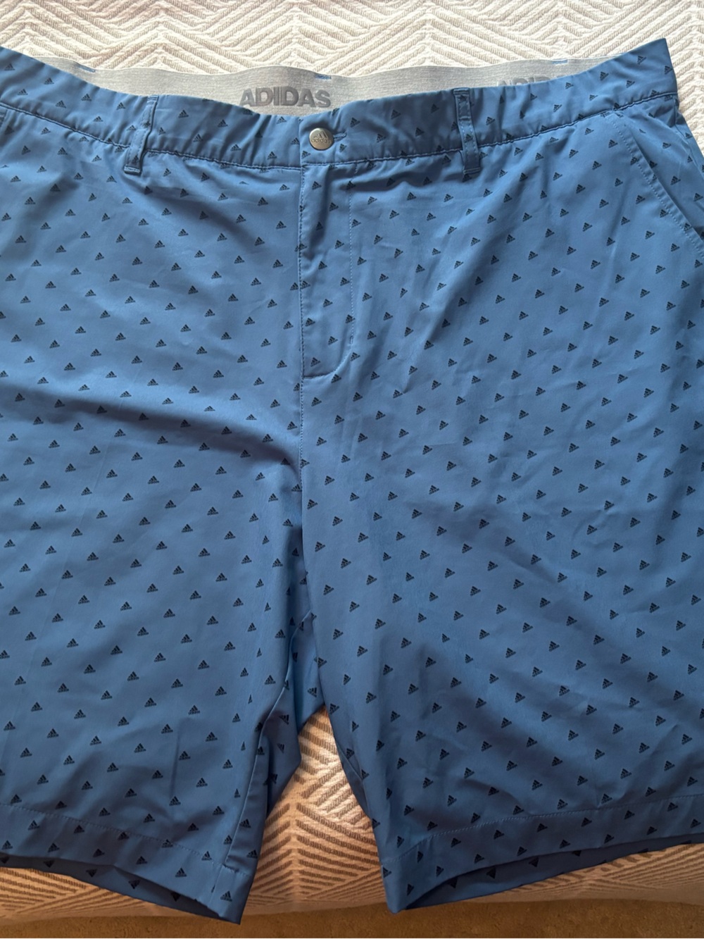 Adidas Blue Triangle Print Athletic/Golf Shorts